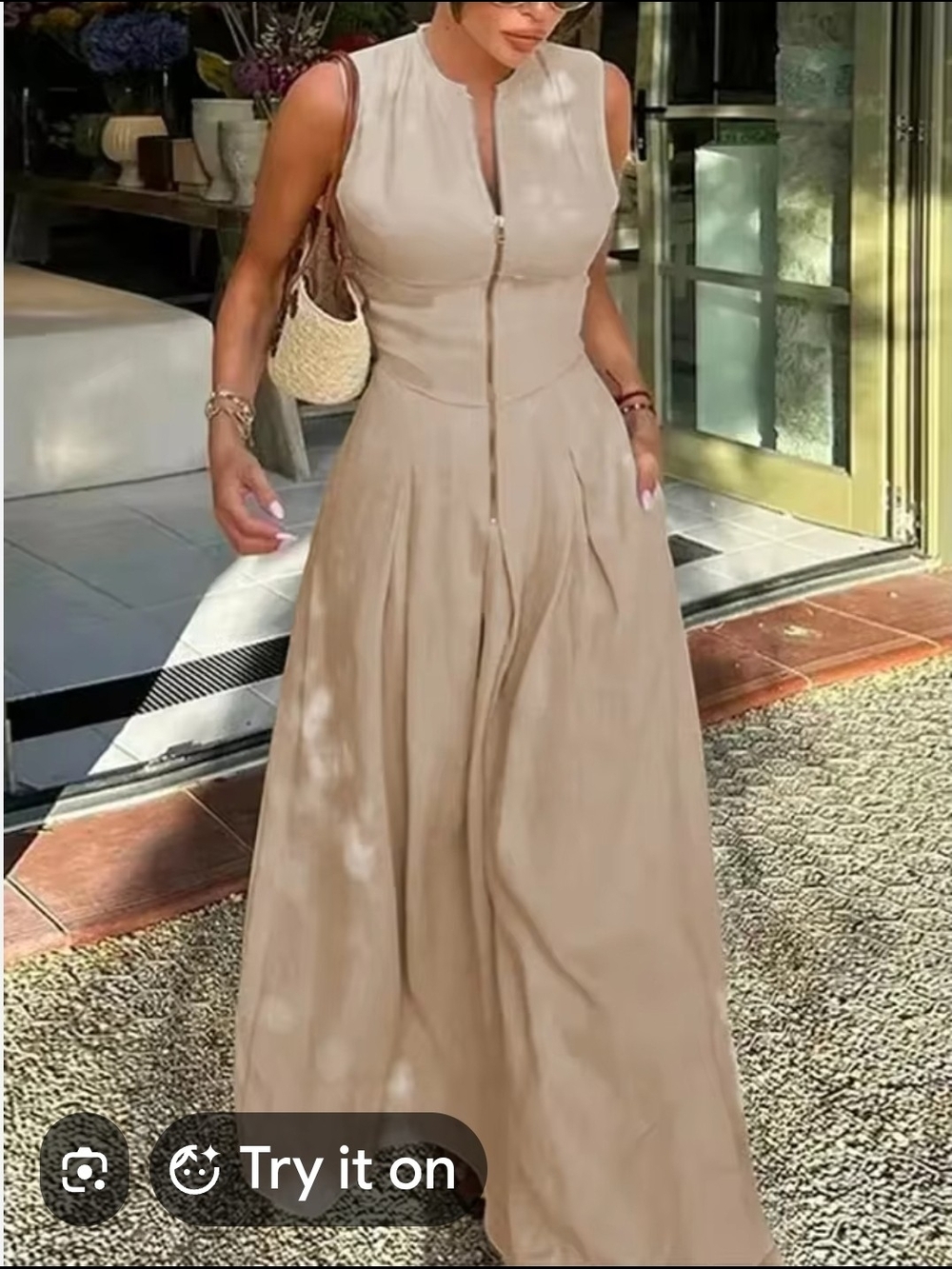Nwt Uoozee Sleeveless Zipper Maxi Dress Size L